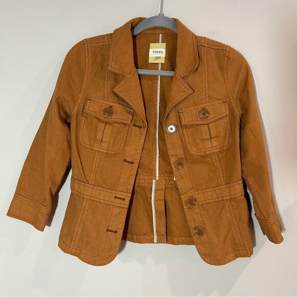 Vintage Y2K Fossil Brown Utility Jacket - Picture 4 of 7